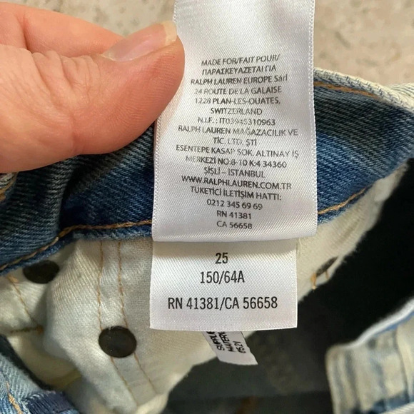 NWT Polo Ralph Lauren Midi Med Wash Cotton Distressed Denim Jean Skirt (25) - Picture 4 of 8